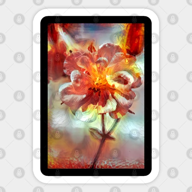 Fire Dream Columbine Flower Sticker by Viking Visual - Lori Svensen